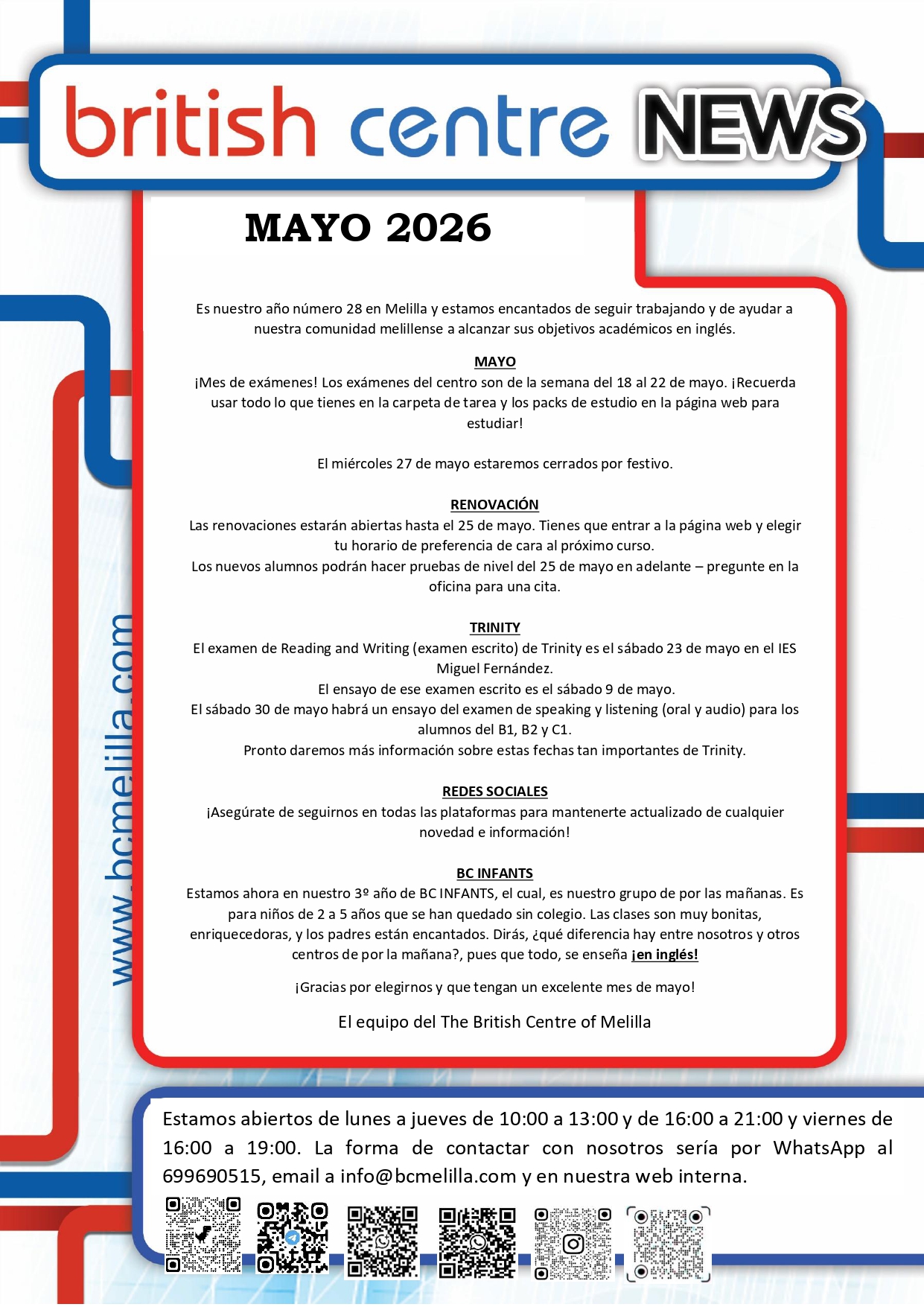 NOTA INFORMATIVA DE MAYO